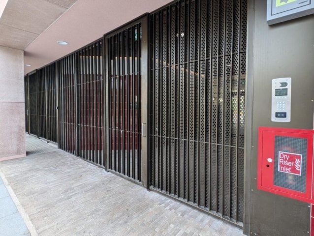 gates with perforated mesh infill