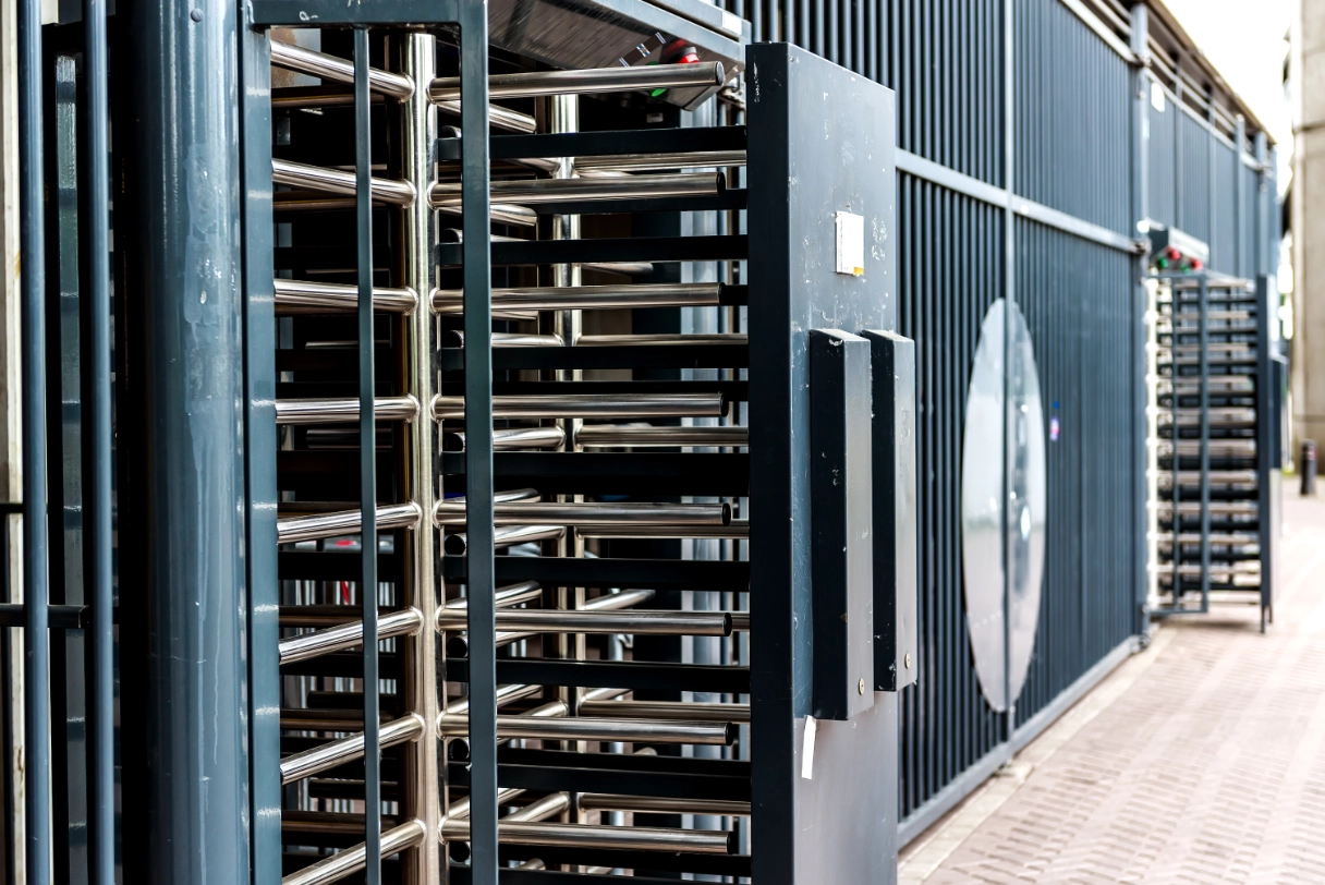 Professional security turnstile access control system in modern building