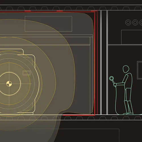MRI shielded door forming part of a radio frequency shielded scanner room Faraday cage