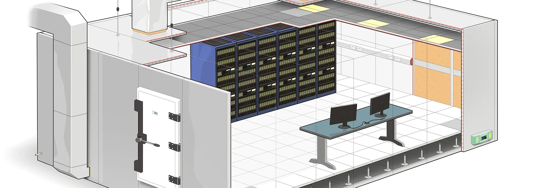 Modular shielded room providing EMP and RF protection, supplied and installed by Premier Security